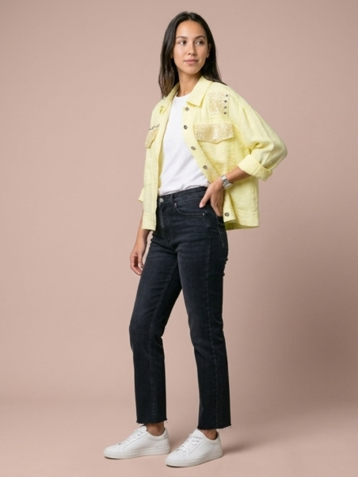 Veste 100% lin - jaune