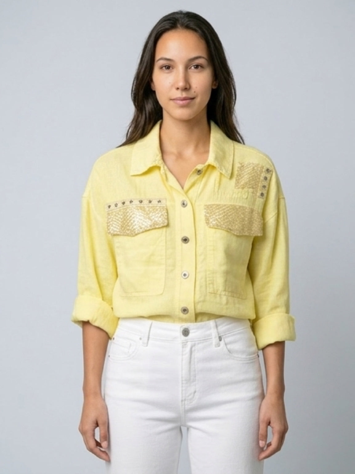 Veste 100% lin - jaune