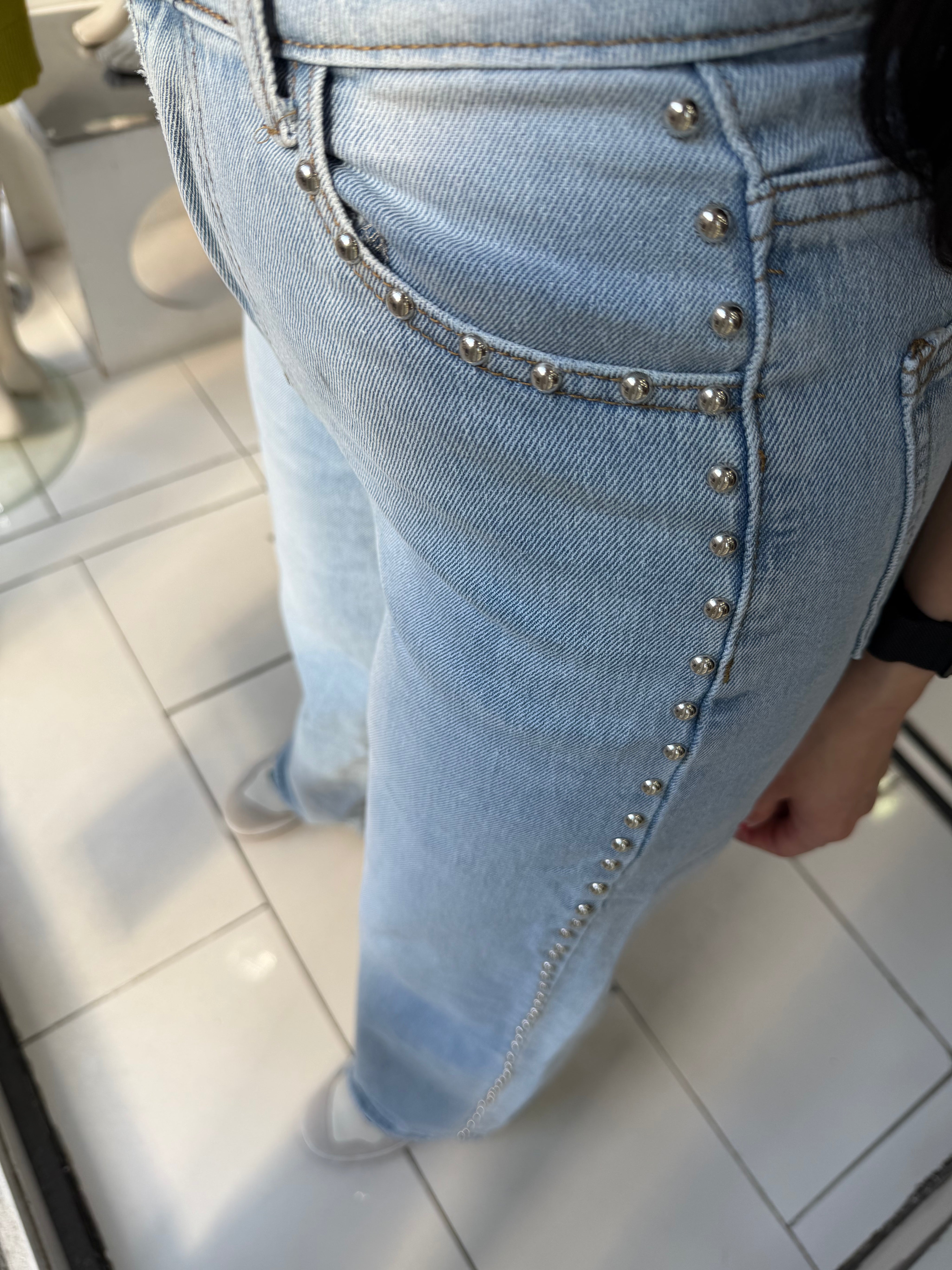 Jeans Wide Leg clous