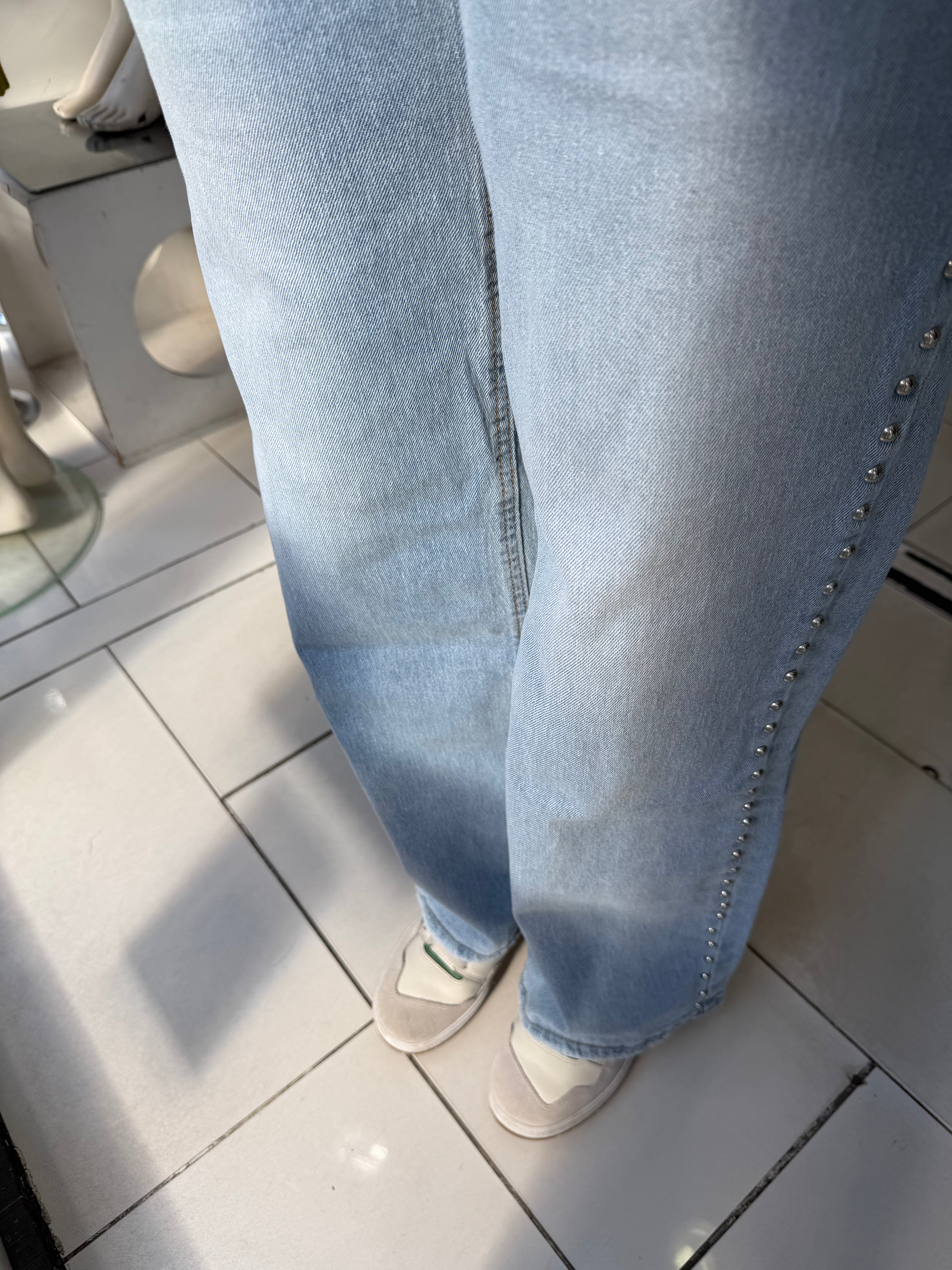Jeans Wide Leg clous