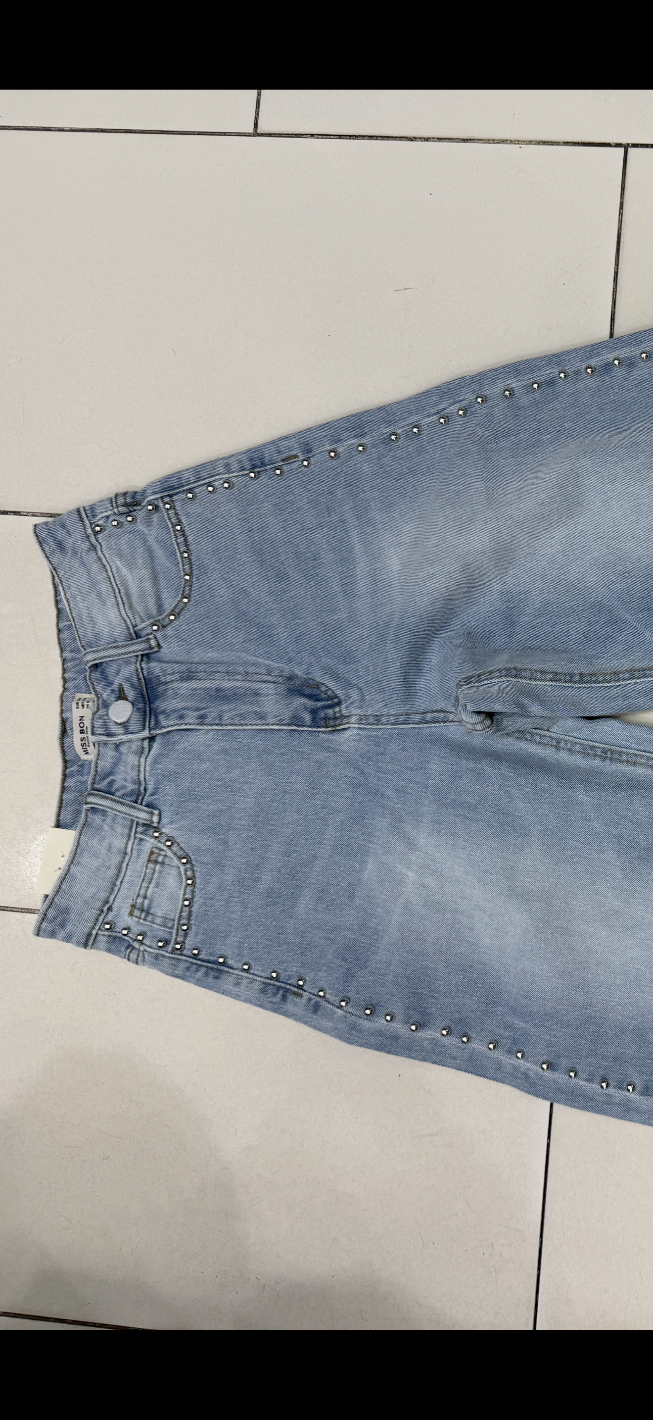 Jeans Wide Leg clous