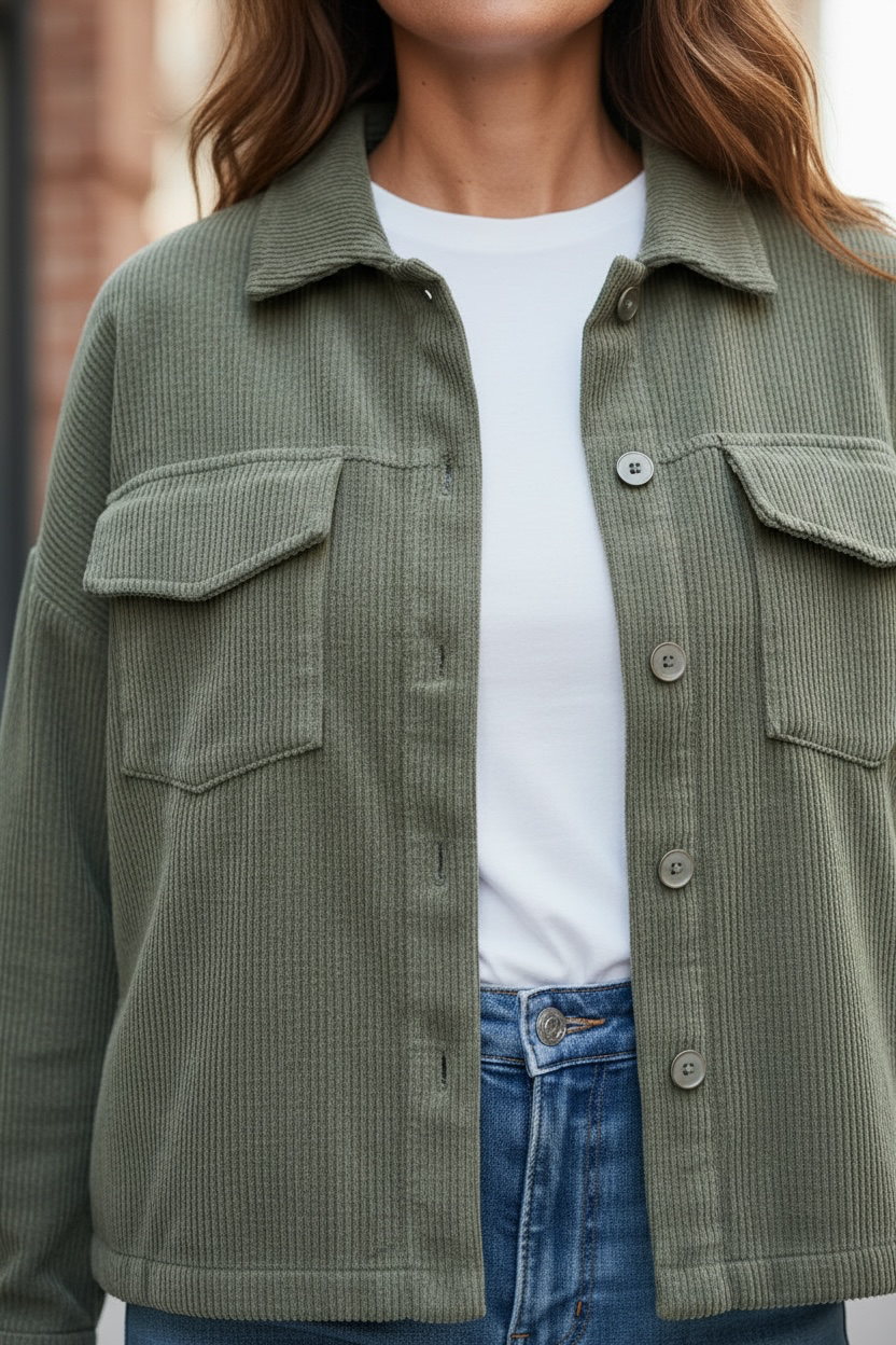Veste en velours - kaki