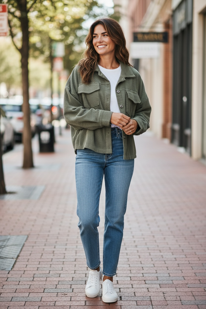 Veste en velours - kaki