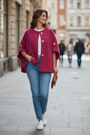 Veste en pilou - bordeaux