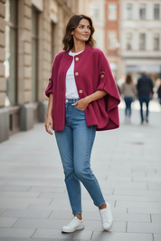 Veste en pilou - bordeaux