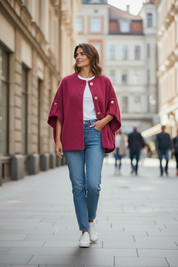 Veste en pilou - bordeaux