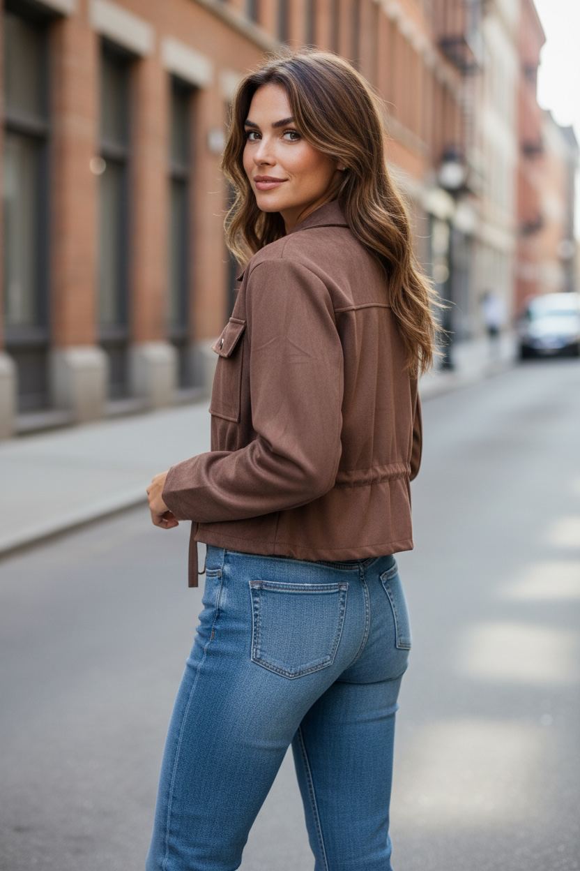 Veste en daim - chocolat