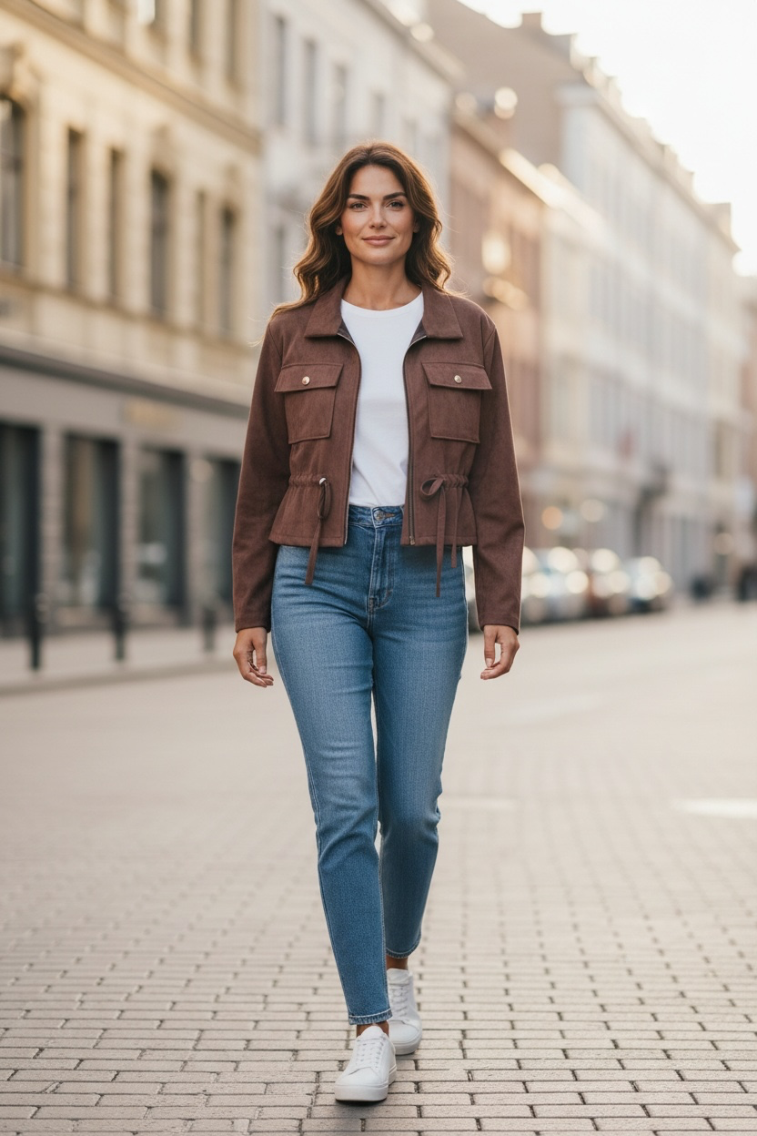 Veste en daim - chocolat