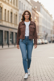 Veste en daim - chocolat