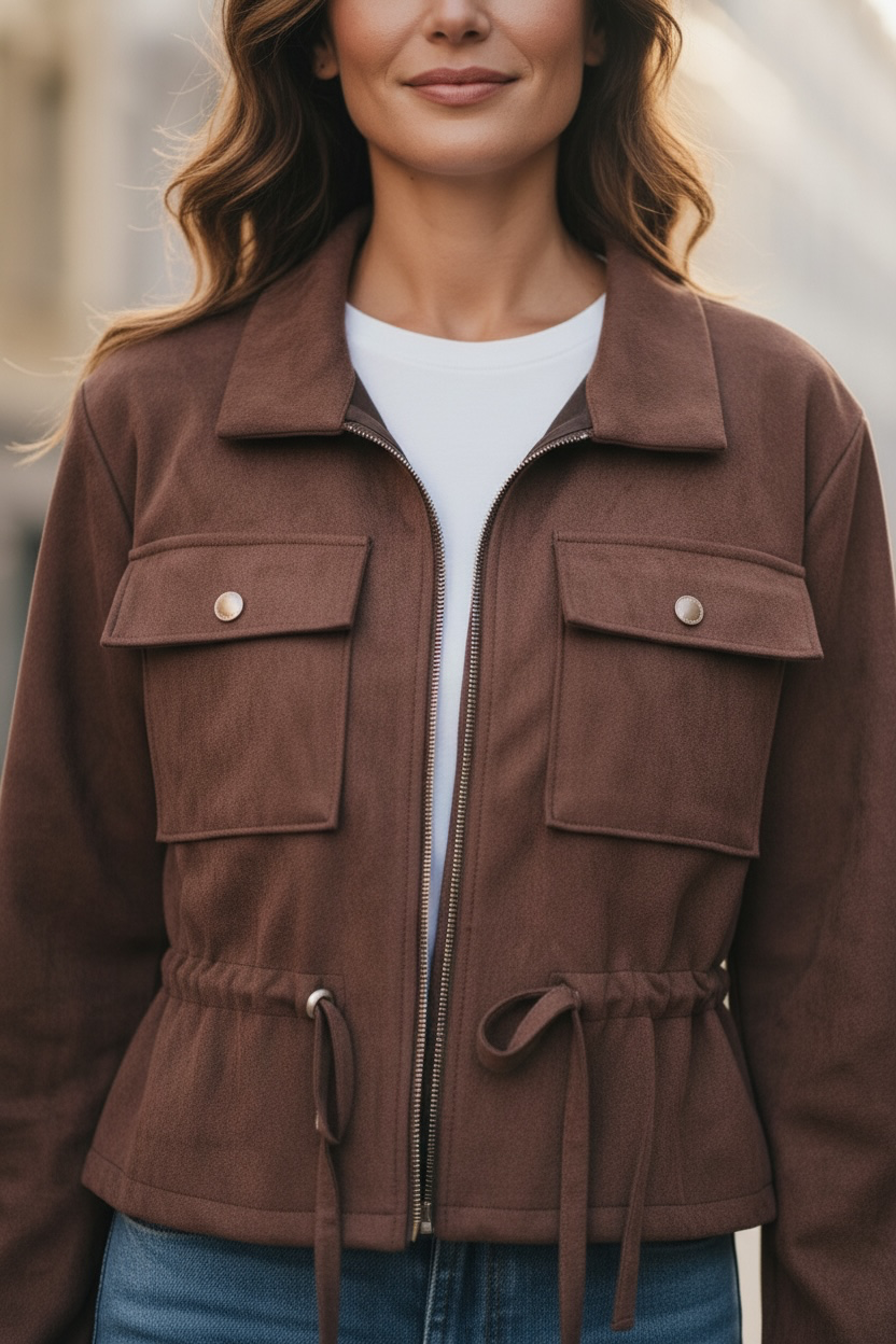 Veste en daim - chocolat