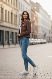 Veste en daim - chocolat