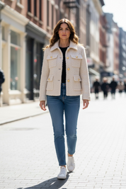 Veste bouclette - beige