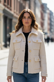 Veste bouclette - beige